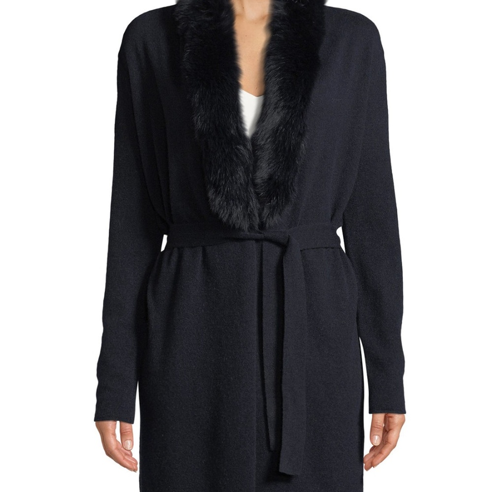 I.N.C. Sweater w/ Faux Fur Removable Collar-Small